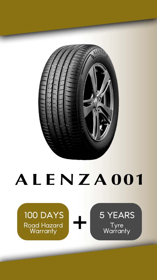 ALENZA 001 100 Days Road Hazard Warranty & 5 Years Limited Warranty