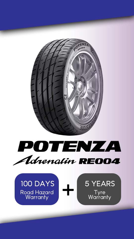 RE004 100 Days Road Hazard Warranty + 5 Years Limited Warranty